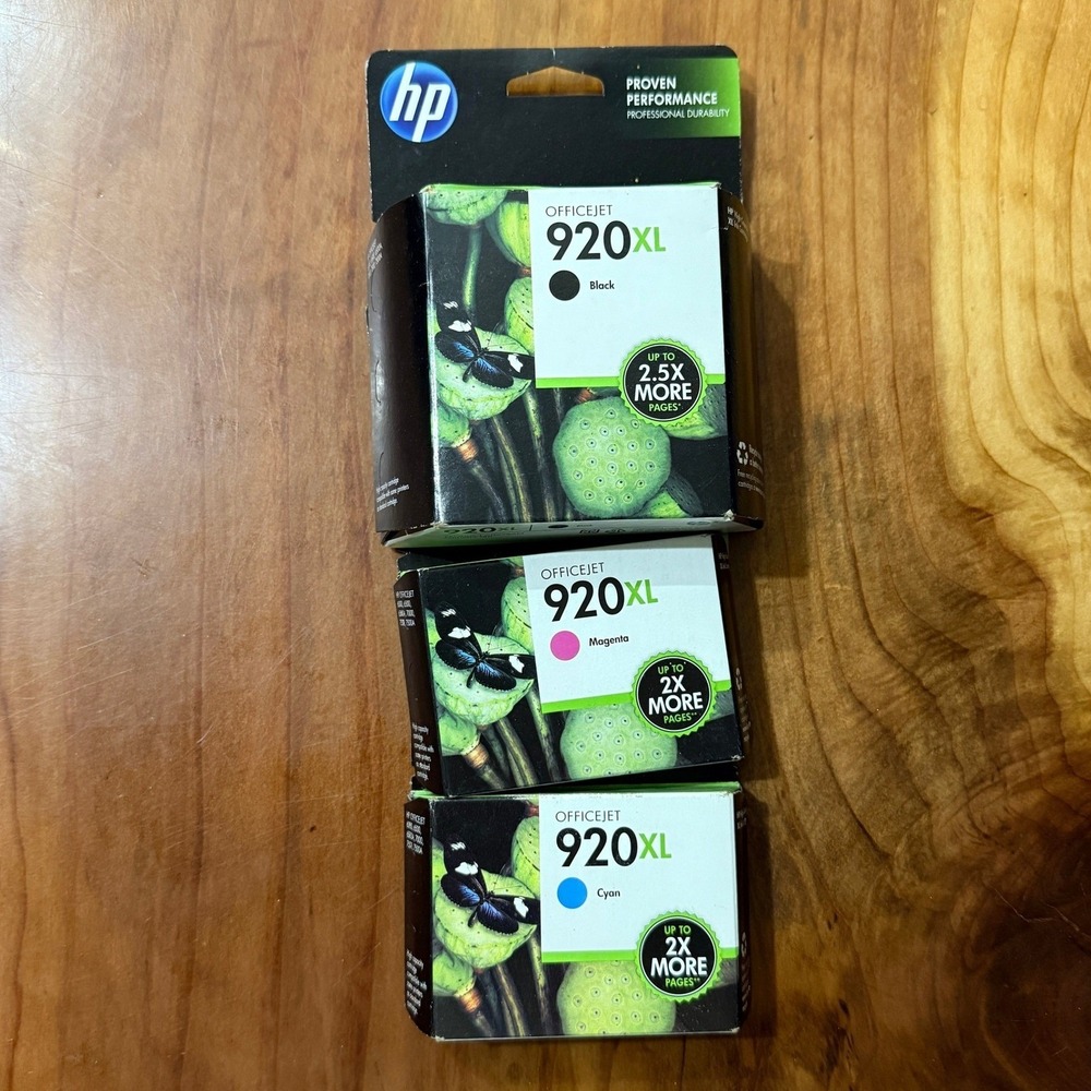 Genuine HP Ink 920 XL Black Cyan Magenta Color Expires 2014